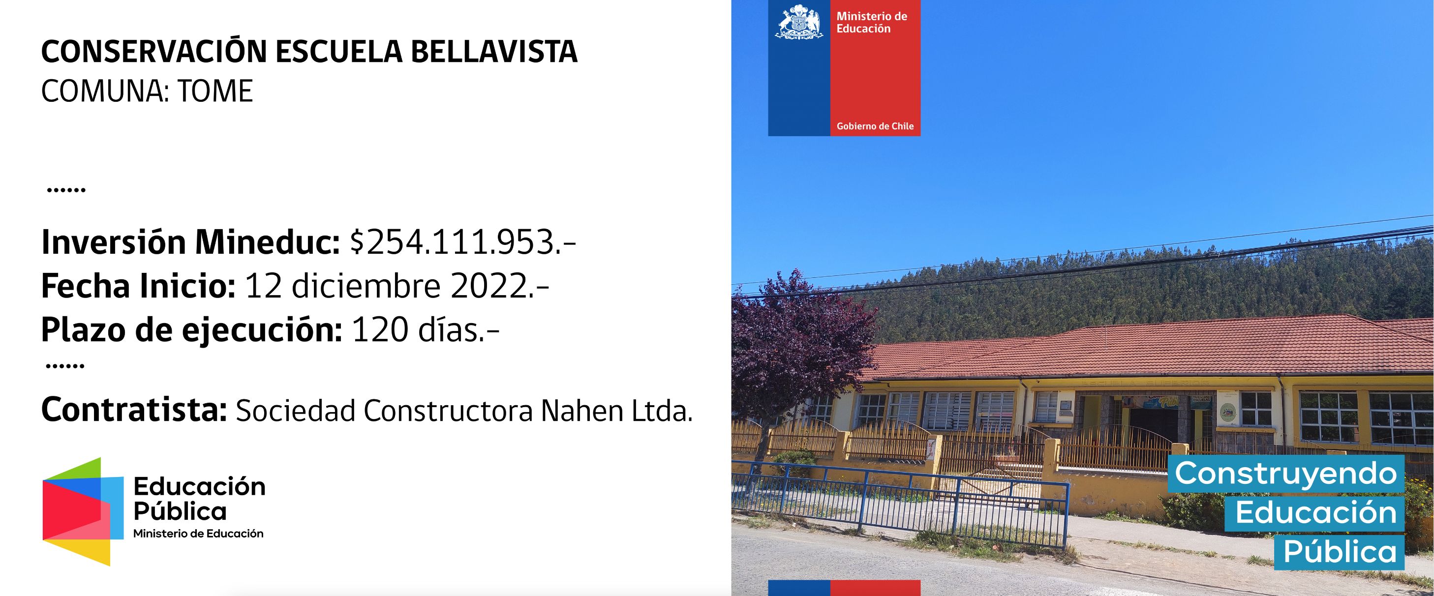 CONSERVACION ESCUELA BELLAVISTA, TOME.