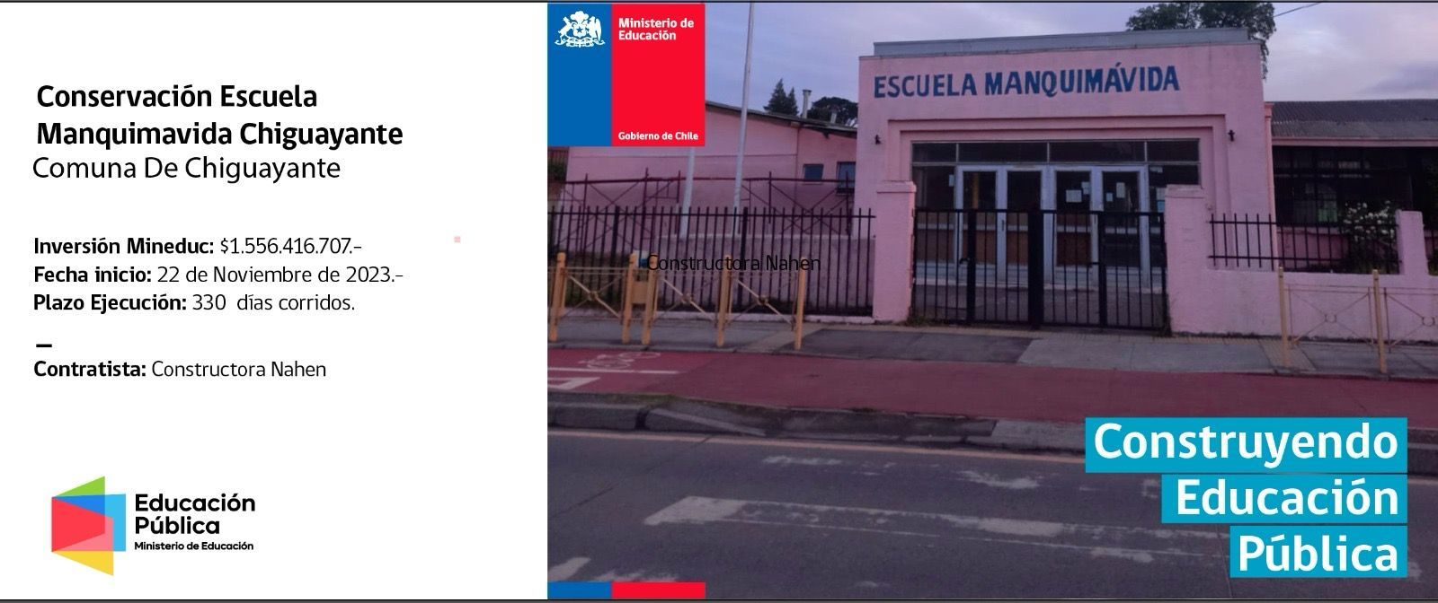 CONSERVACIÓN ESCUELA MANQUIMÁVIDA CHIGUAYANTE