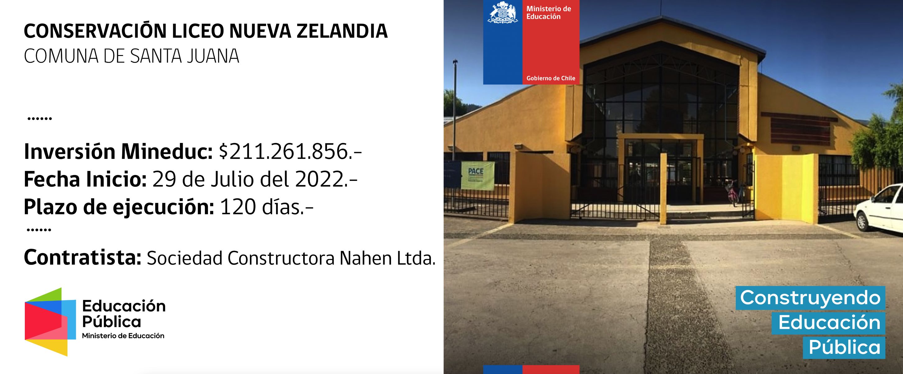 CONSERVACION LICEO NUEVA ZELANDIA, COMUNA DE SANTA JUANA.
